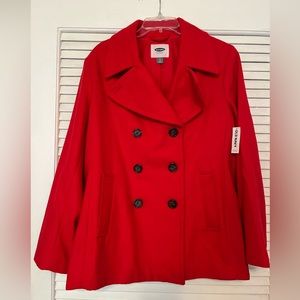 Old Navy Women’s Red Peacoat Large NWT